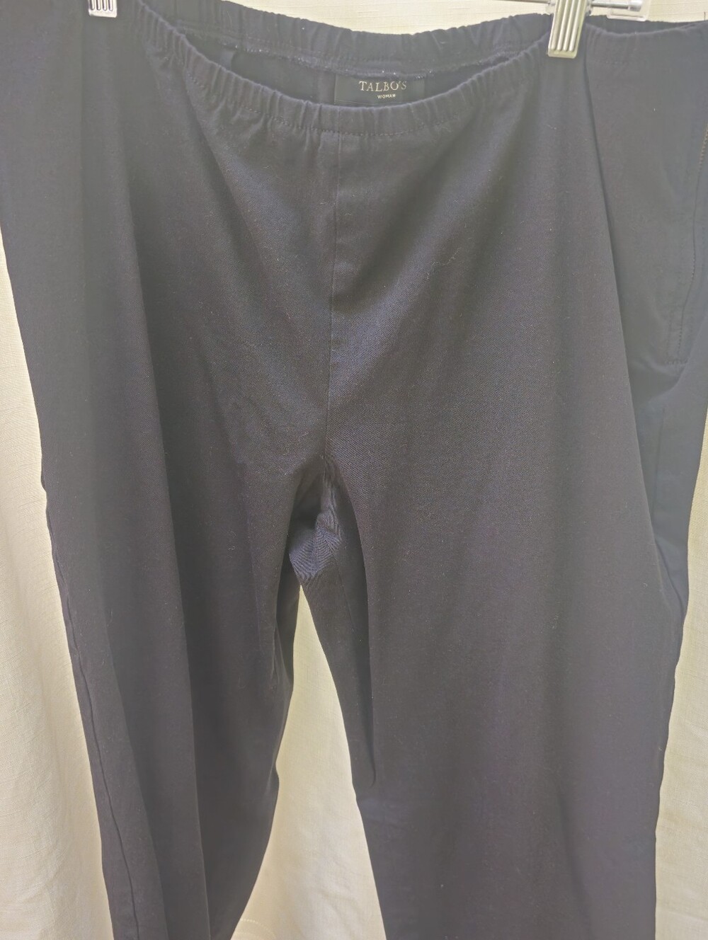 Talbots Women's Black Cotton Blend Stretch Slenderizing Pants Side Zip - Picture 1 of 4